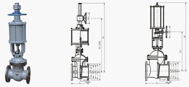 气动闸阀结构图 气动闸阀结构图